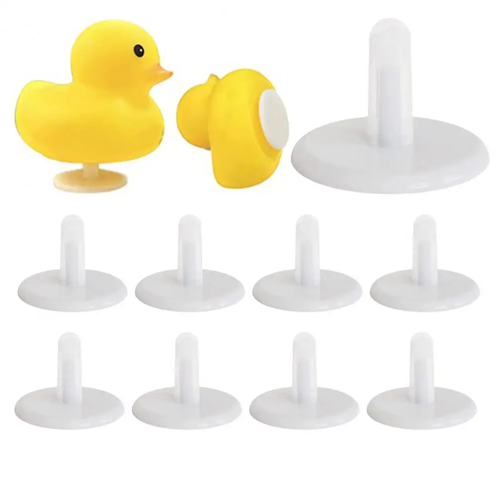 Duck Stopper Holders 10 Pcs Duck Plugs Rubber Adhesive Anti-slip Shockproof Mounts Reusable Display Brackets for Lockers