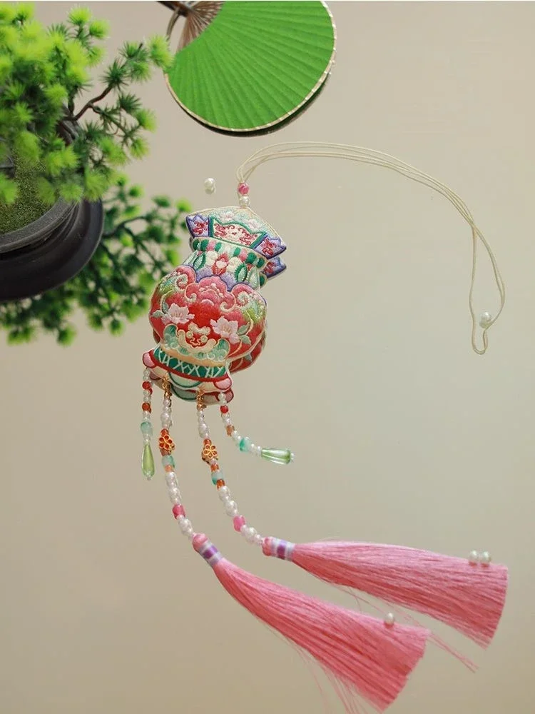 Chinese Original Hanfu Accessories Waist Pendant double-sided Embroidery Long Tassel Hanging Piece body-worn Accessories Gifts