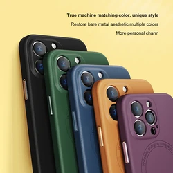 Phone Case Magsafe Magnetic Skin Friendly Leather Luxury Retro Matte Cover for IPhone 13 14 15 Pro Max Shockproof Protection
