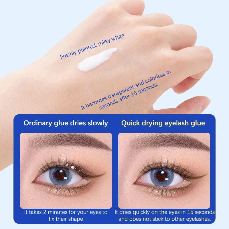 5ml False Eyelash Glue Eyelash Adhesive Waterproof Fast Dry Long Lasting Strong No Irritation Transparent Eyelash Primer Tools