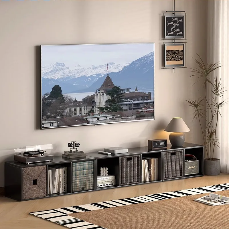 

Simple TV cabinet household living room small apartment floor storage locker TV cabinet combination