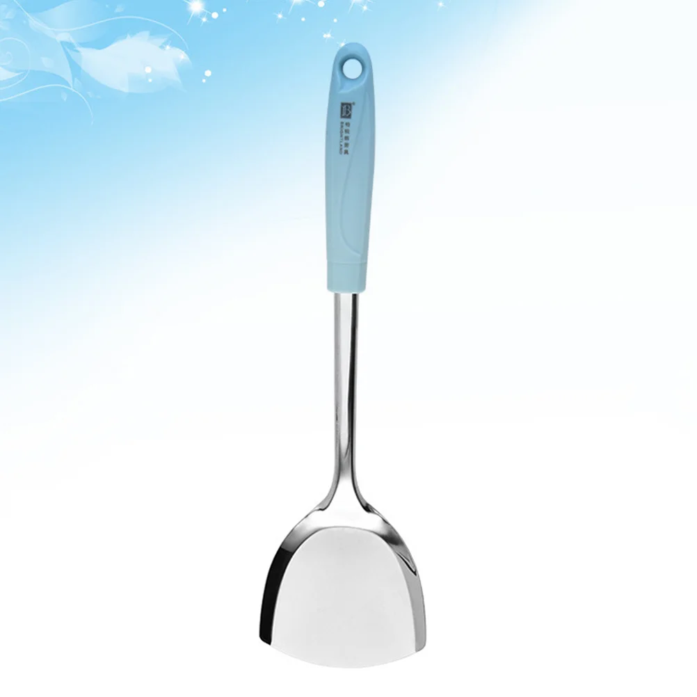 

Stainless Steel Pot Turner Ergonomic Handle Blue Silver Anti-Scald Kitchen Utensils Nonstick Cooking Tool