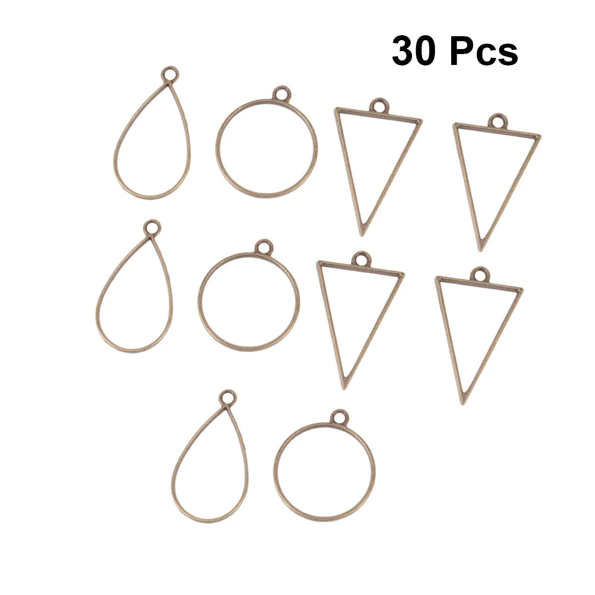 

30Pcs Assorted Shape Pendants DIY Jewelry Craft Kit for Necklace Earring Keyring Sweater Chain Decorative Accessories