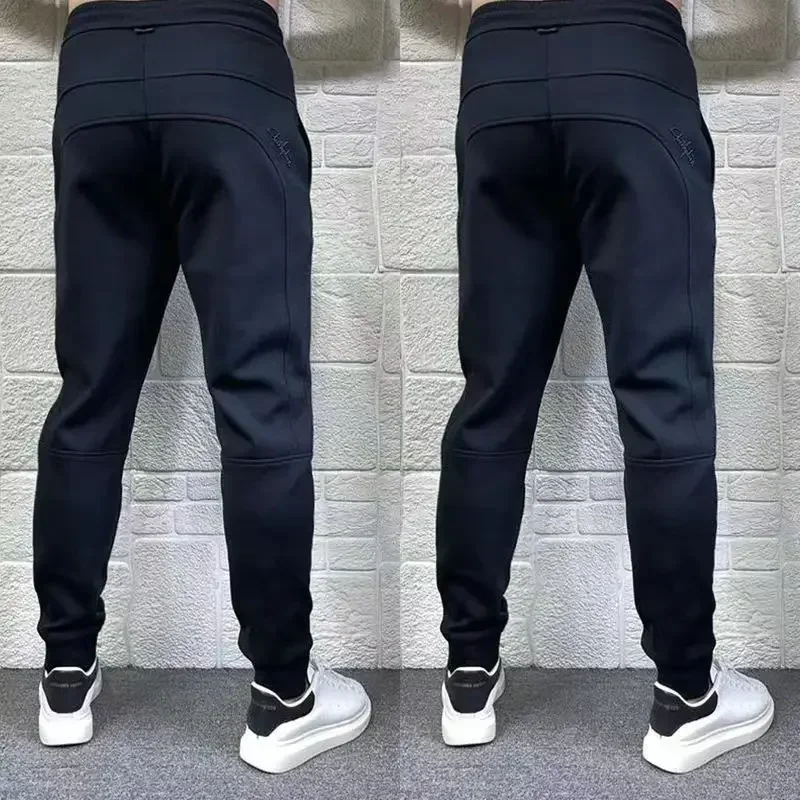 2024 Spring Autumn Men\'s Black Golf Wear Tennis Pants High Quality Elasticity Fashion Casual Breathable Sports Trousers Clothing