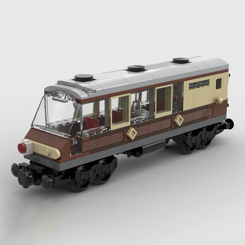 Railway Train Model Moc Building Blocks Observation Car Model Technology Bricks Christmas Assembly Street View DIY Toys Gifts