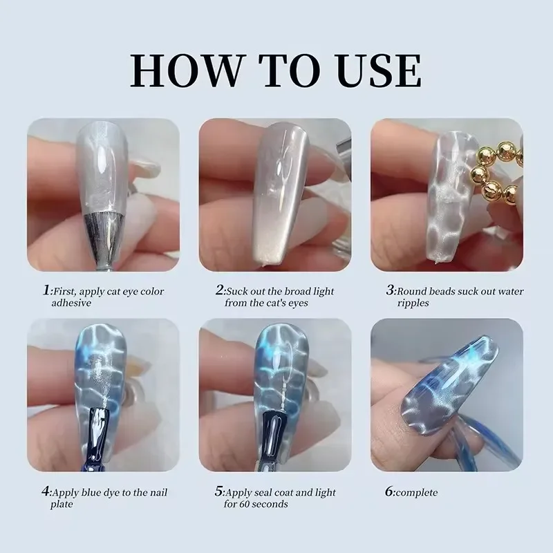 مسمار الفن القط العين مغناطيس السنانير المغناطيسية القوية دفع دبوس للثلاجة السبورة المنزل مكتب خريطة صور مذكرة DIY بها بنفسك مانيكير أداة ديكور #3