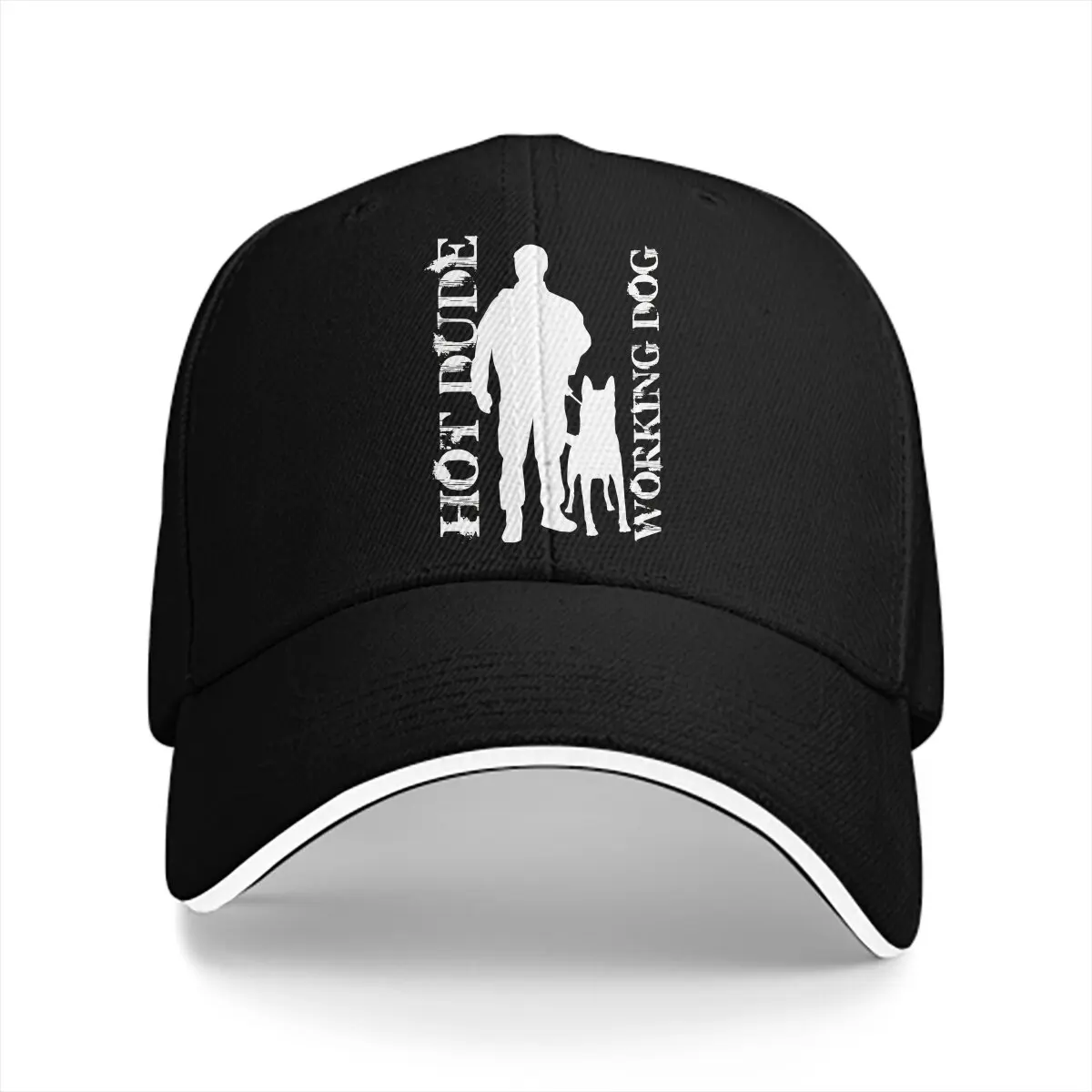 Washed Men's Baseball Cap Hot Dude Working Dog Trucker Snapback Caps Dad Hat K-9 Unit Police Dog Golf Hats