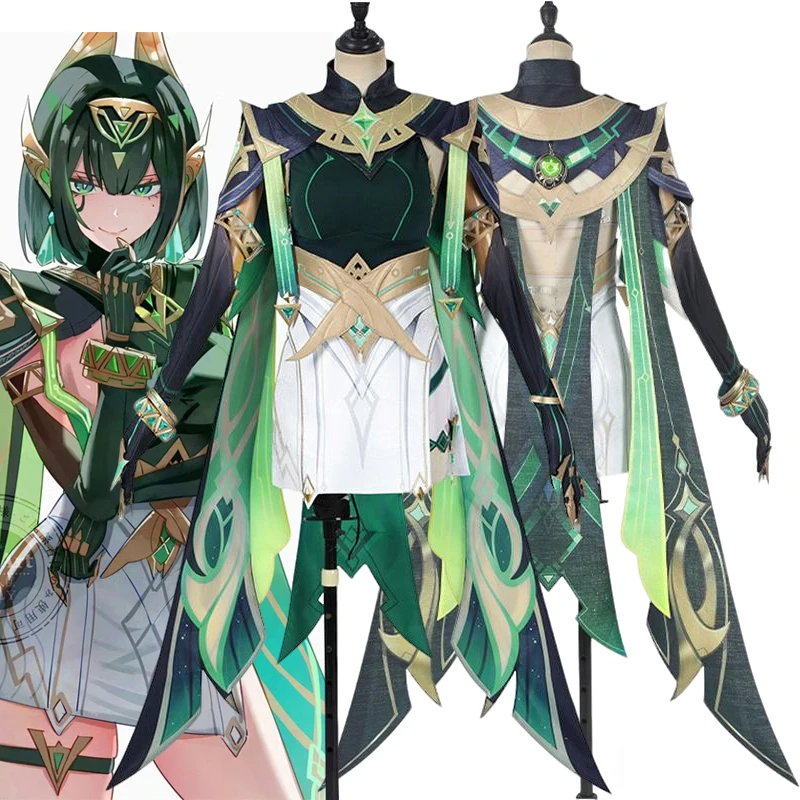 

Game Genshin Impact Nefer Cosplay Costume Women Shirt Skirt Accessories Suit Uniform Halloween Carnival Clothes
