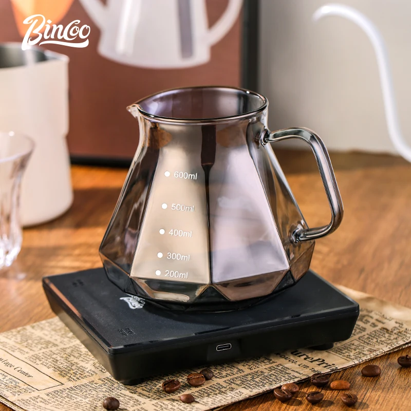 Imagem -05 - Bincoo Pour Over Coffee Dripper Coffee Pot Grupo Servidor Brewing Cup Gotejamento de Funil de Vidro 600ml