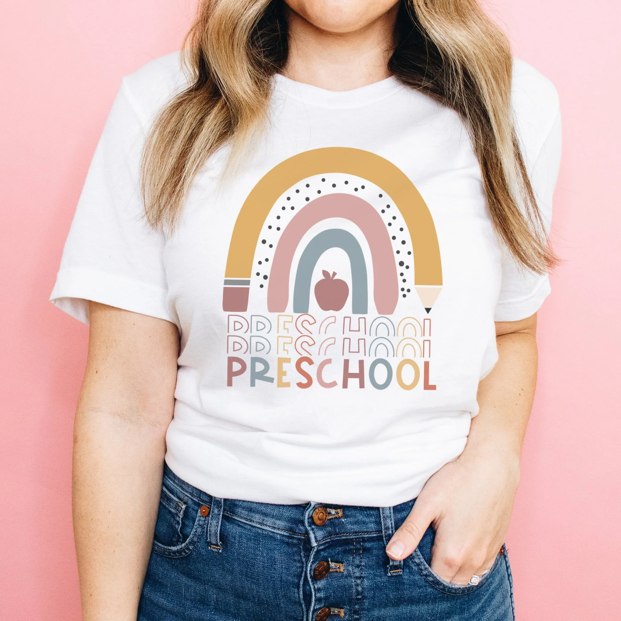 

Women T-shirt Casual Ladies Preschool Teacher Print Harajuku Top Basic O-collar Short Sleeved Women T-shirt Girl,Drop Ship