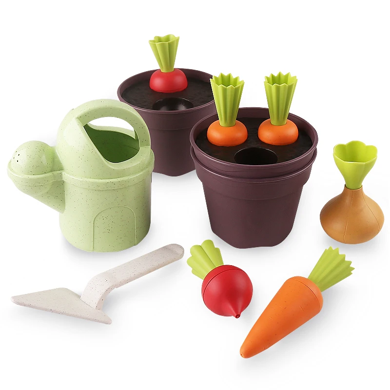 Children's Shovel Planting Sprinkler Planting Play House Toys Play Sand Radish Potting Set Beach Sand Playset -  Birthday Gifts