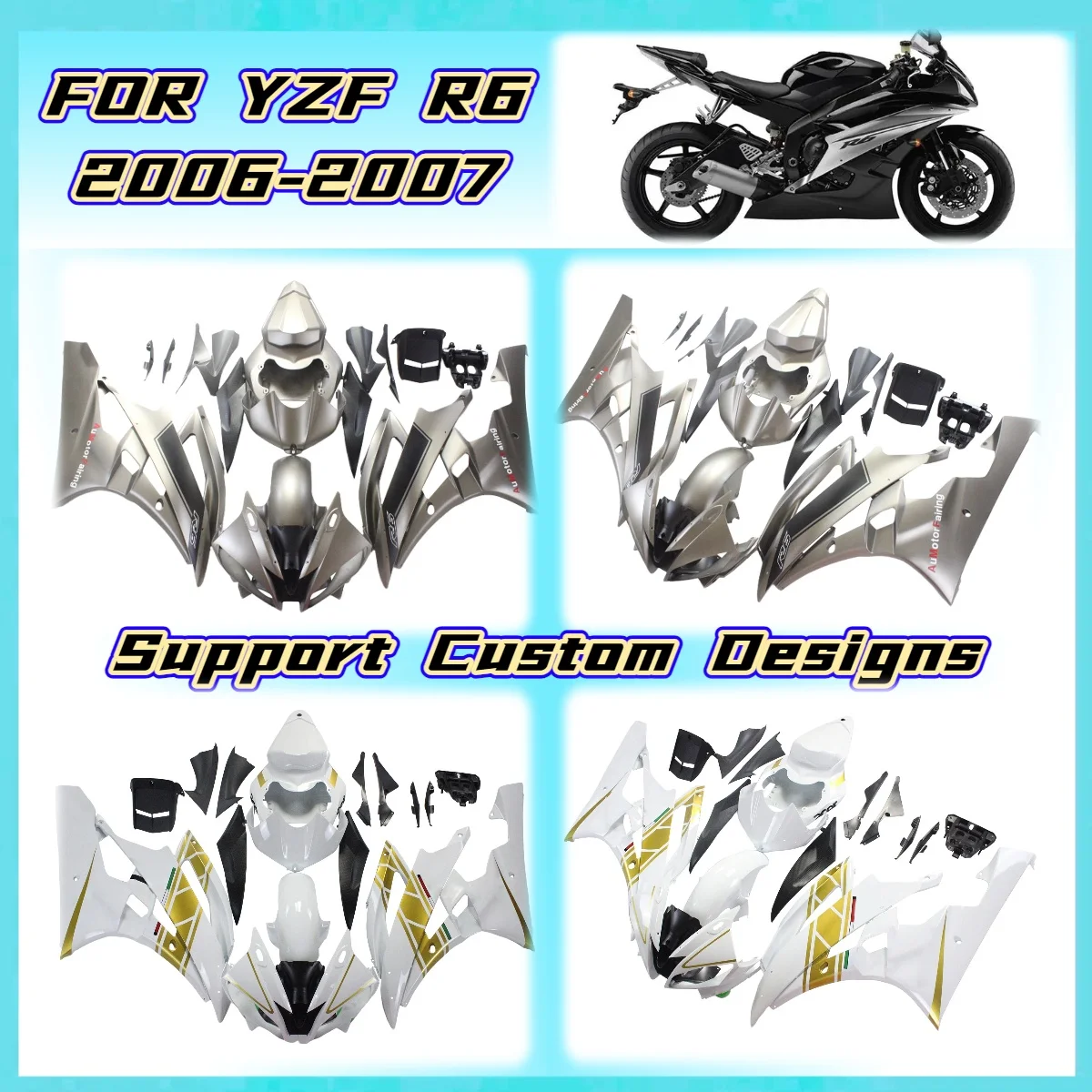 High Grade Injection Fairing Kit Fit for Yamaha 2006 2007 YZFR6 YZF R6 06 07 Motorcycle Fairings Body Kits