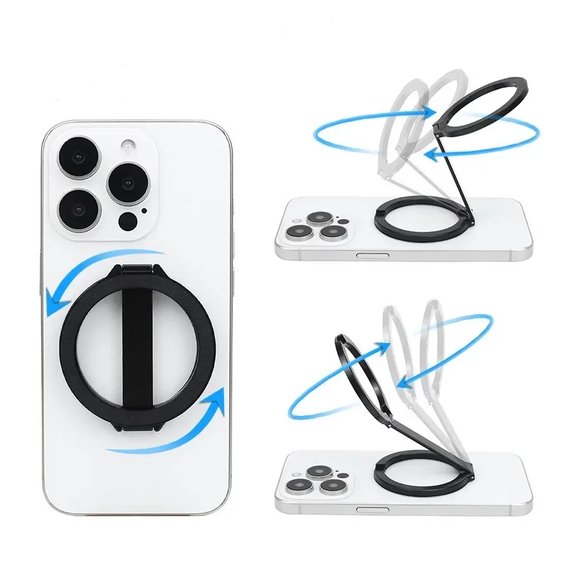 

Double-sided Strong Magnetic Magsafe Phone Holder Stand for iPhone 15 14 13 12 360 Rotating Desktop Folding Phone Holder Hammer