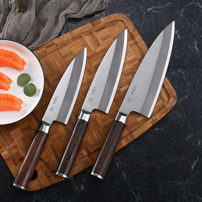 Japanese Deba Fish Head Knife 5Cr15Mov Stainless Steel Filleting Knives Sharp Cutting Fish Slicing Salmon Sushi Peeling Tools