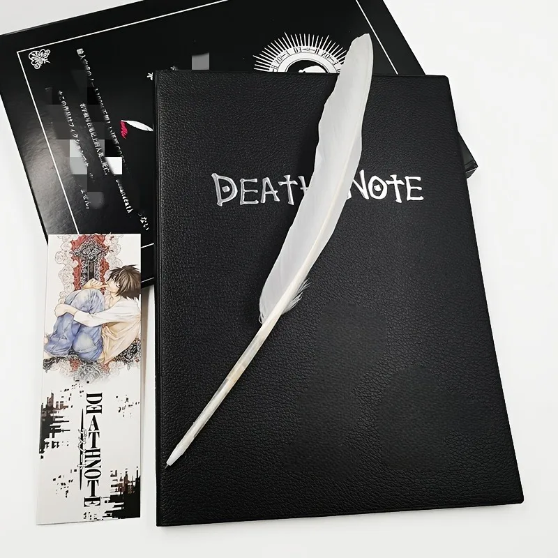 Cuaderno de Anime Japonés A5, Cuaderno de Notas Death Note, Set de Diario de Viaje, Marcador de Cuero, Cuadernos Coleccionables, Regalo de Broma
