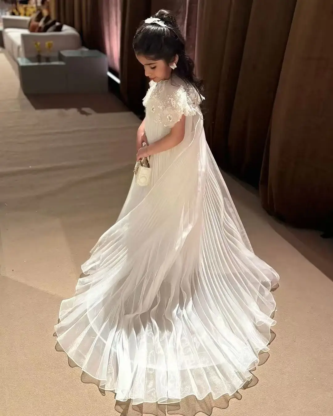 Abiti da ragazza di fiori Dubai personalizzati per applicazioni floreali da sposa Festa di compleanno principessa pils........... agio Ş