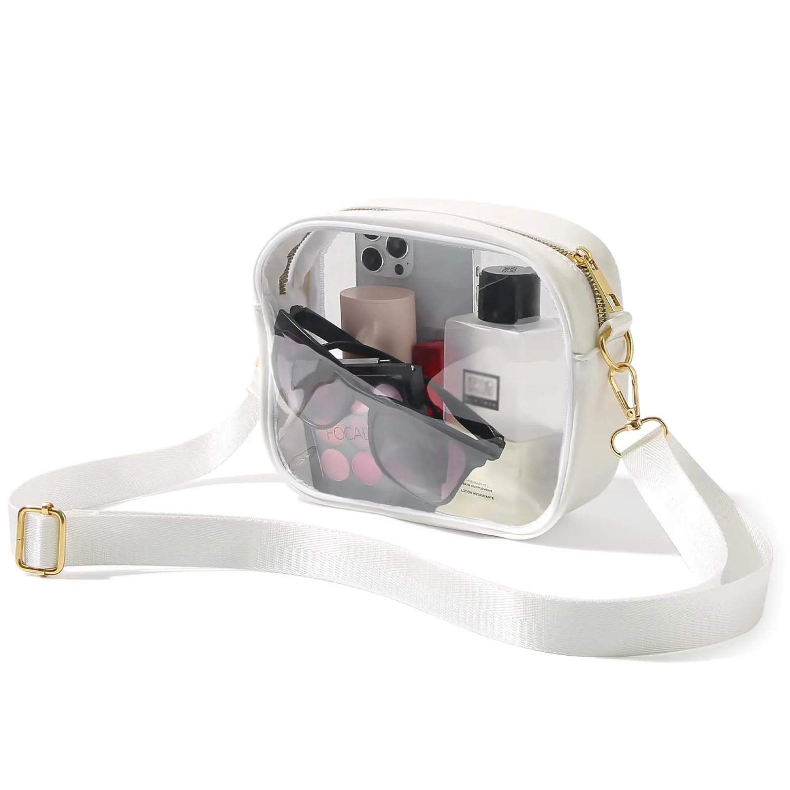 Clear Crossbody Bag, Stadium Approved Clear Purse Bag for Concerts Sports Events Festivals