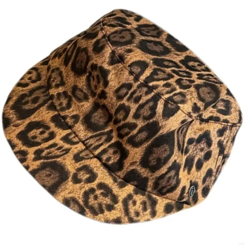 من السهل الرعاية ليوبارد تصميم قبعة البيريه لينة فو الجلد المدبوغ قبعة الشتاء المألوف ومريحة للنساء الرجال Y166