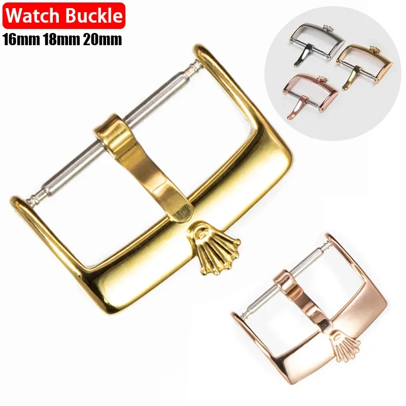 New 316L Stainless Steel Watch Buckle 16mm18mm 20mm Fine Polished Clasp Substitute For Rolex Watch Accessories Watch Strap Clasp