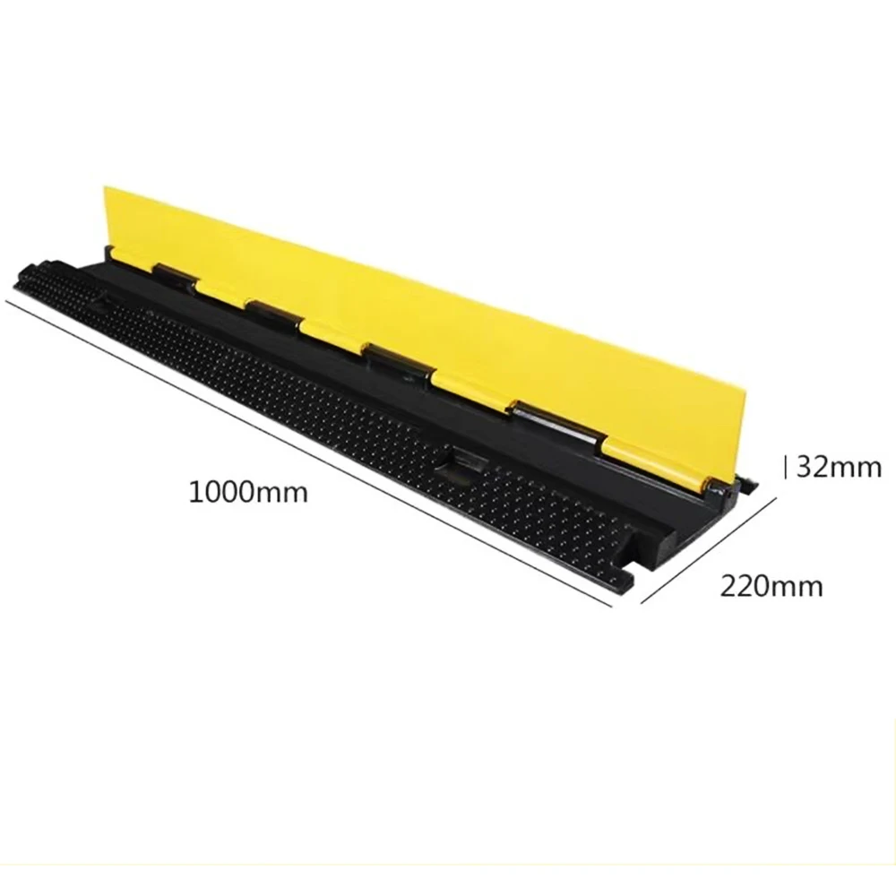 Cable Protector Ramp Wire Cable Cover Cord Guard  Channels Rubber + PVC 11000LBS Speed Bump Parking Lots Driveway Traffic