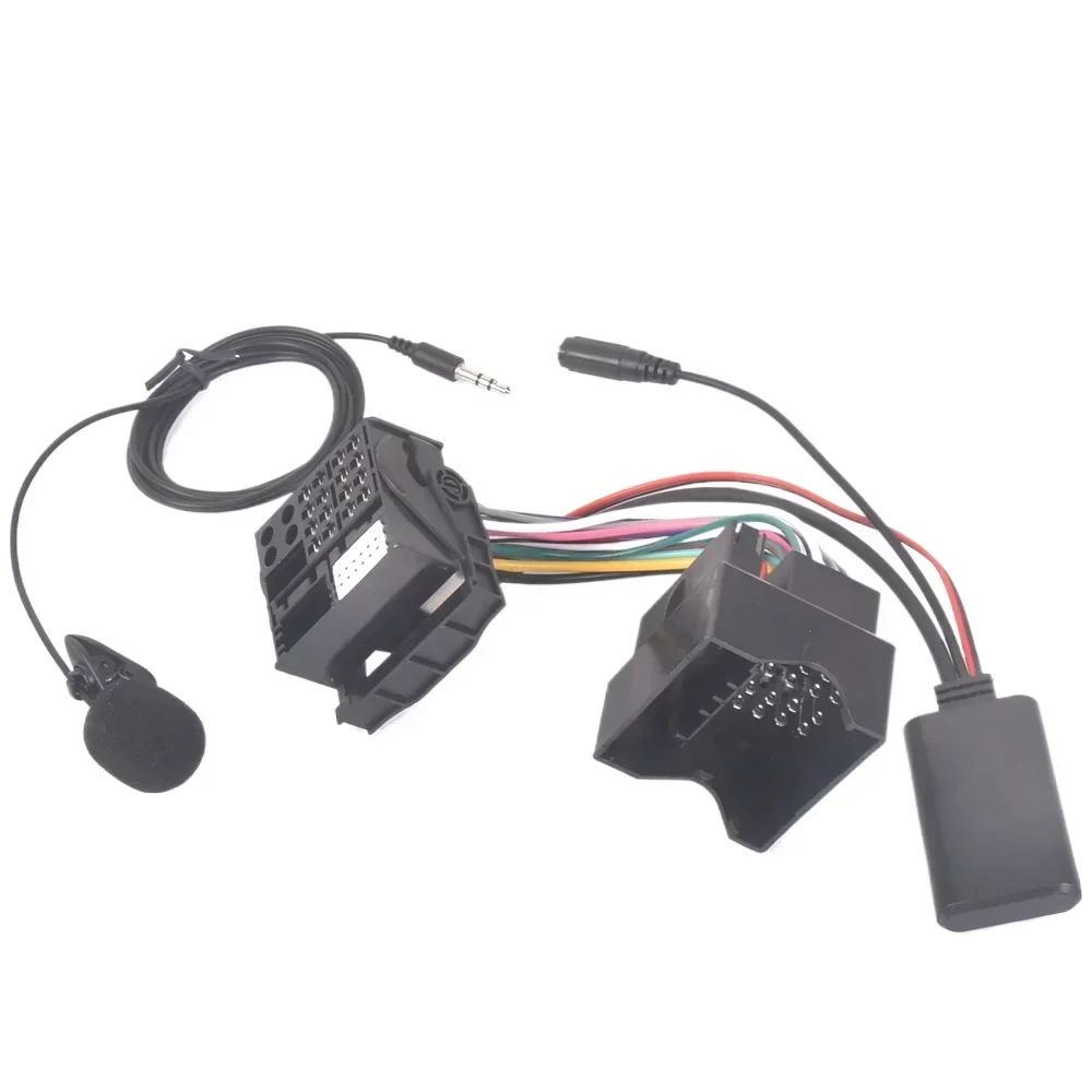 For Audi A4 B7 ( 2005-2008) TTs TT A8 R8 A3 Radio Harness Plug Microphone Handsfree with Quadlock Bluetooth 5.0 AUX Adapter