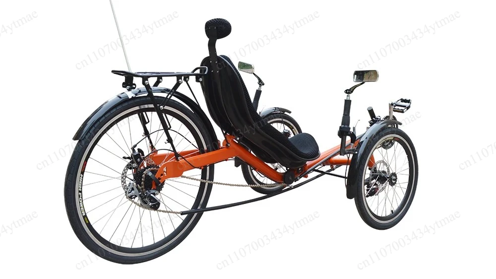 Three Wheel Recumbent Electric Bicycle Shock Absorbing Frame Fat/Slim Tires Snow Beach Available Version