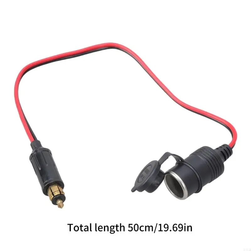 2025 New Motorcycle Charging Cable DIN to Car Female Socket 12V24V Input 50cm Long