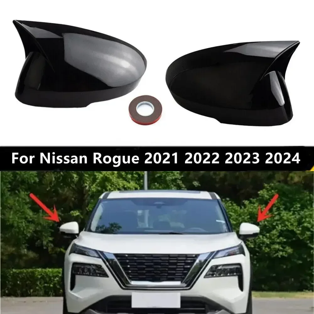 LHD For Nissan Rogue Outlander Qashqai J12 2022 2023 2024 Rearview Mirror Cover Body Kit Accessories