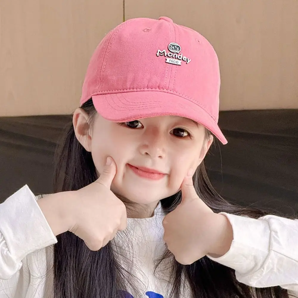 

Korean Style Children Candy Color Baseball Hat Quick-dry Letter Embroidery Summer Sun Hat Cute Anti-UV Girls Peaked Cap Outdoor