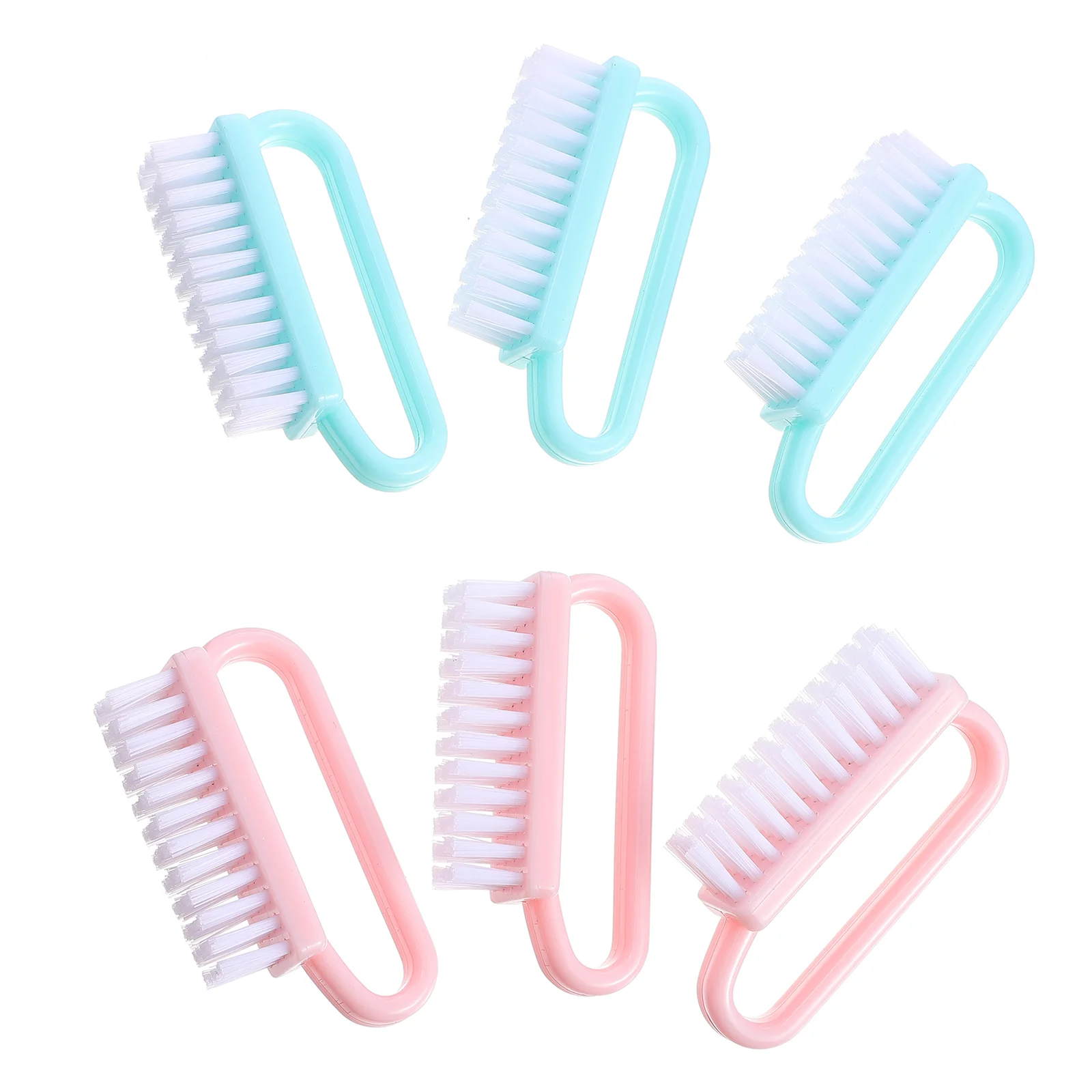 6 Pcs Nail Cleaning Brush Toe Fingernail Cleaner with Handle Scrub Scrubbing Grip