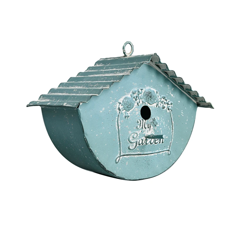 Outside Farmhouse Birdhouse Suitable For Eaves And Walls Metal With Hanging Handwork Decorative Birdhouses