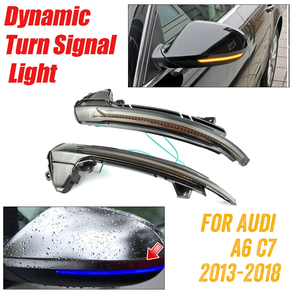 

2 шт. динамический поворотник для Audi A6 C7 4G S6 светодиодный указатель поворота 2013 2014 2015 2016 2017 2018 RS6 стрелка мигалка зеркало повторювач