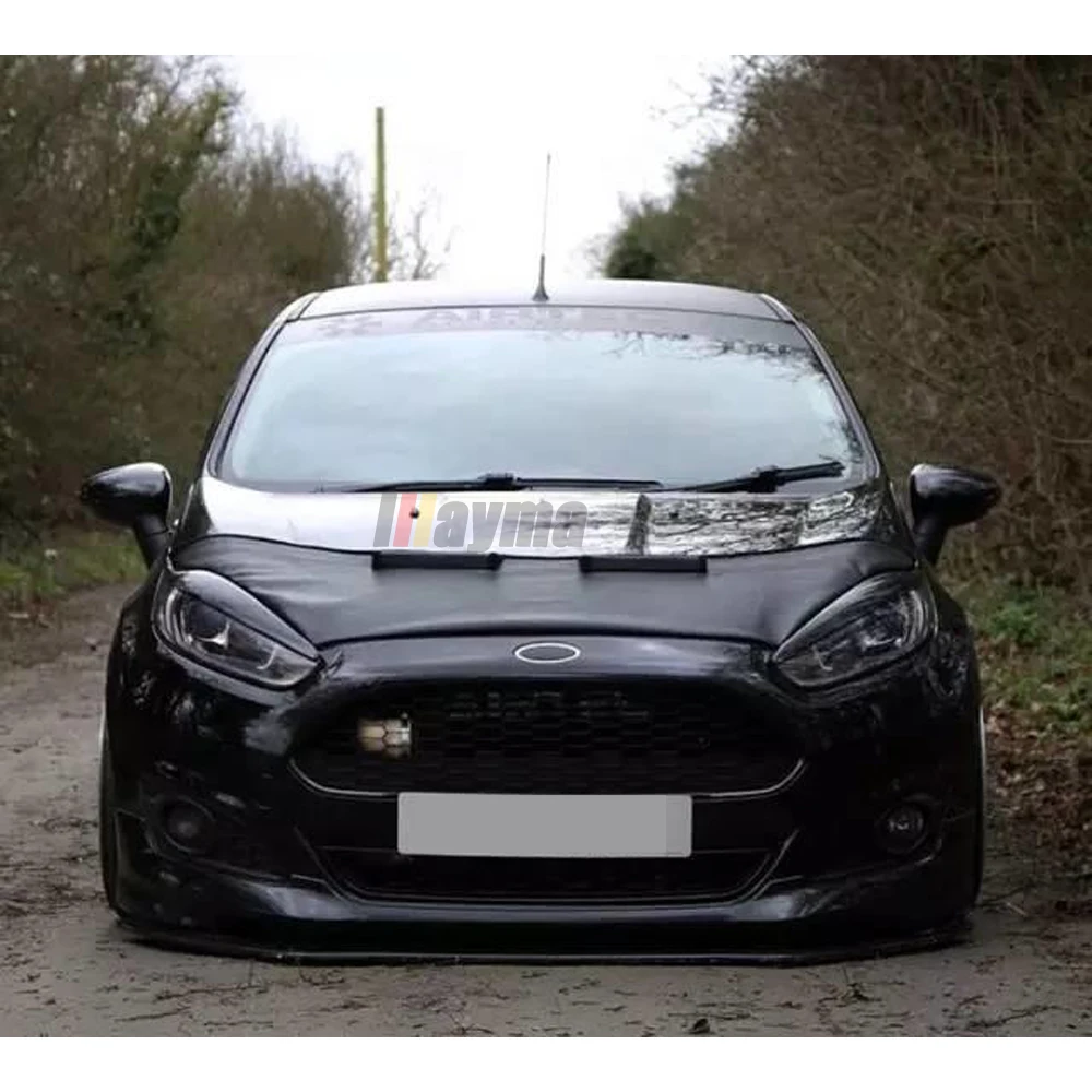 Front Headlight Cover Sticker Head Lamp Eyebrow Eyelid Covers For Ford Fiesta facelift MK7.5 2013 - 2017 carbon fiber eyebrows