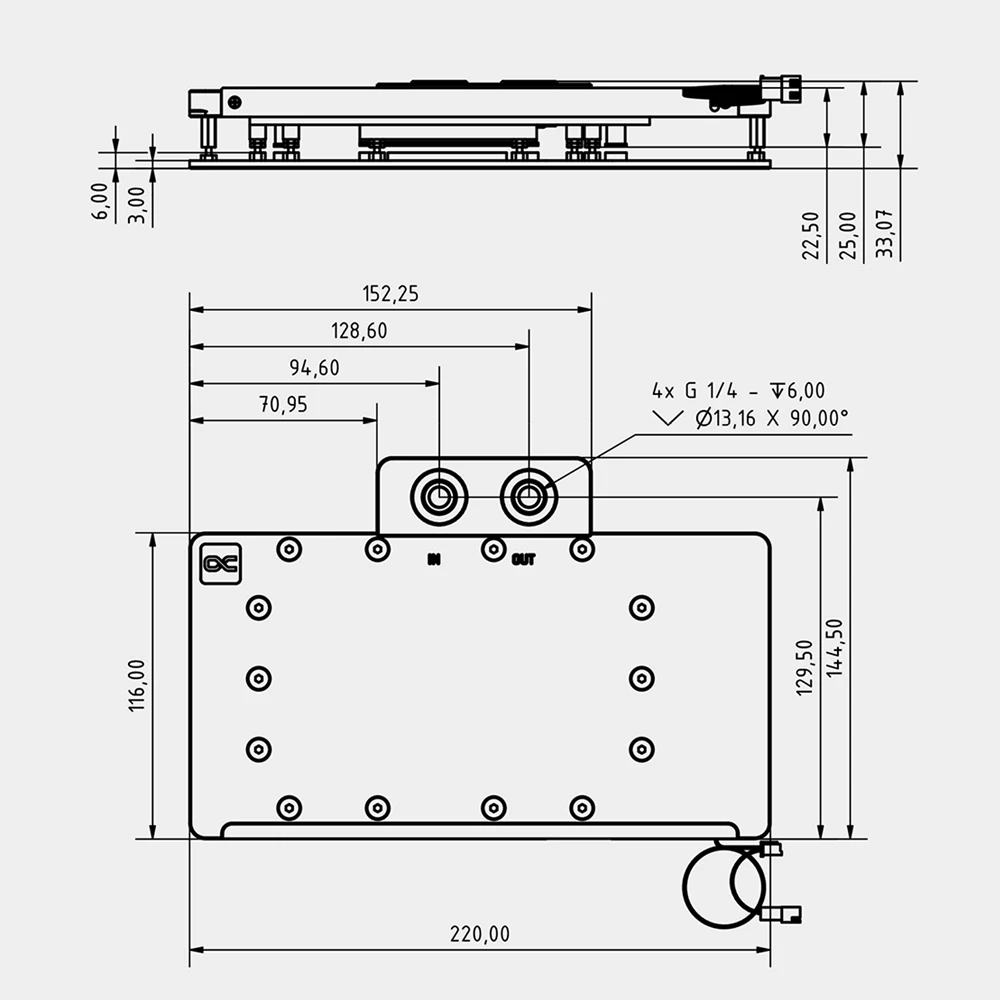 Alphacool Core GPU Water Block for Asus TUF Gaming Radeon RX 9070 XT OC Prime Edition - Card Cooler with Backplate