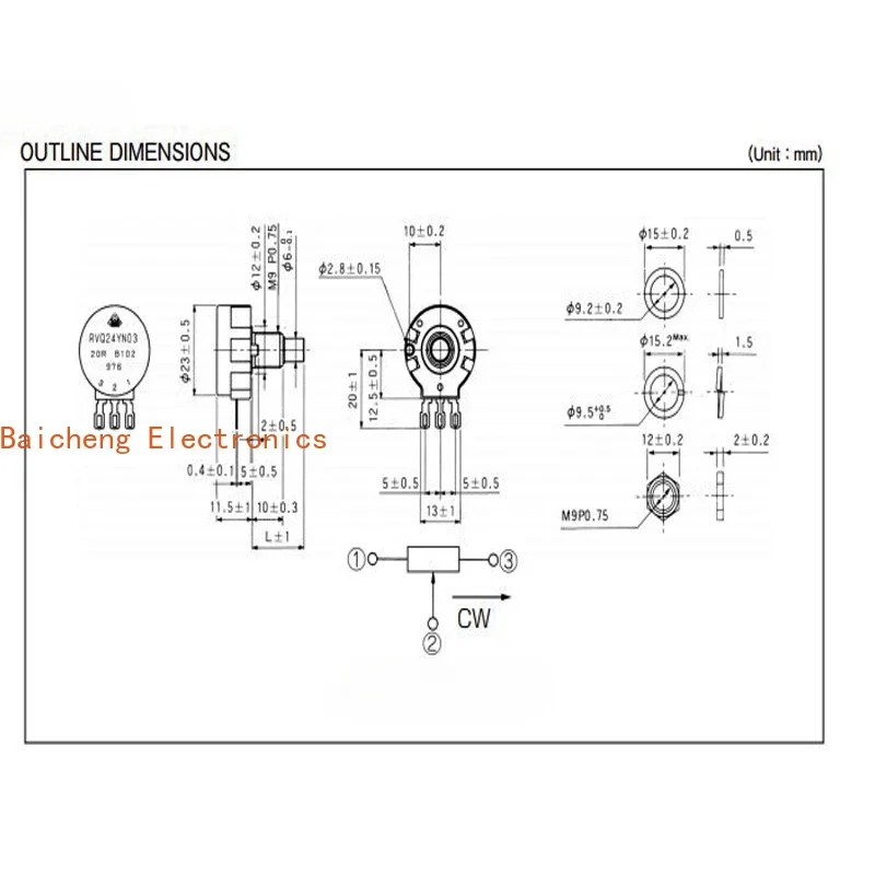 2PCS RVQ24YN0320FB502 5K10K Ultra Long Life Game Console Potentiometer 3