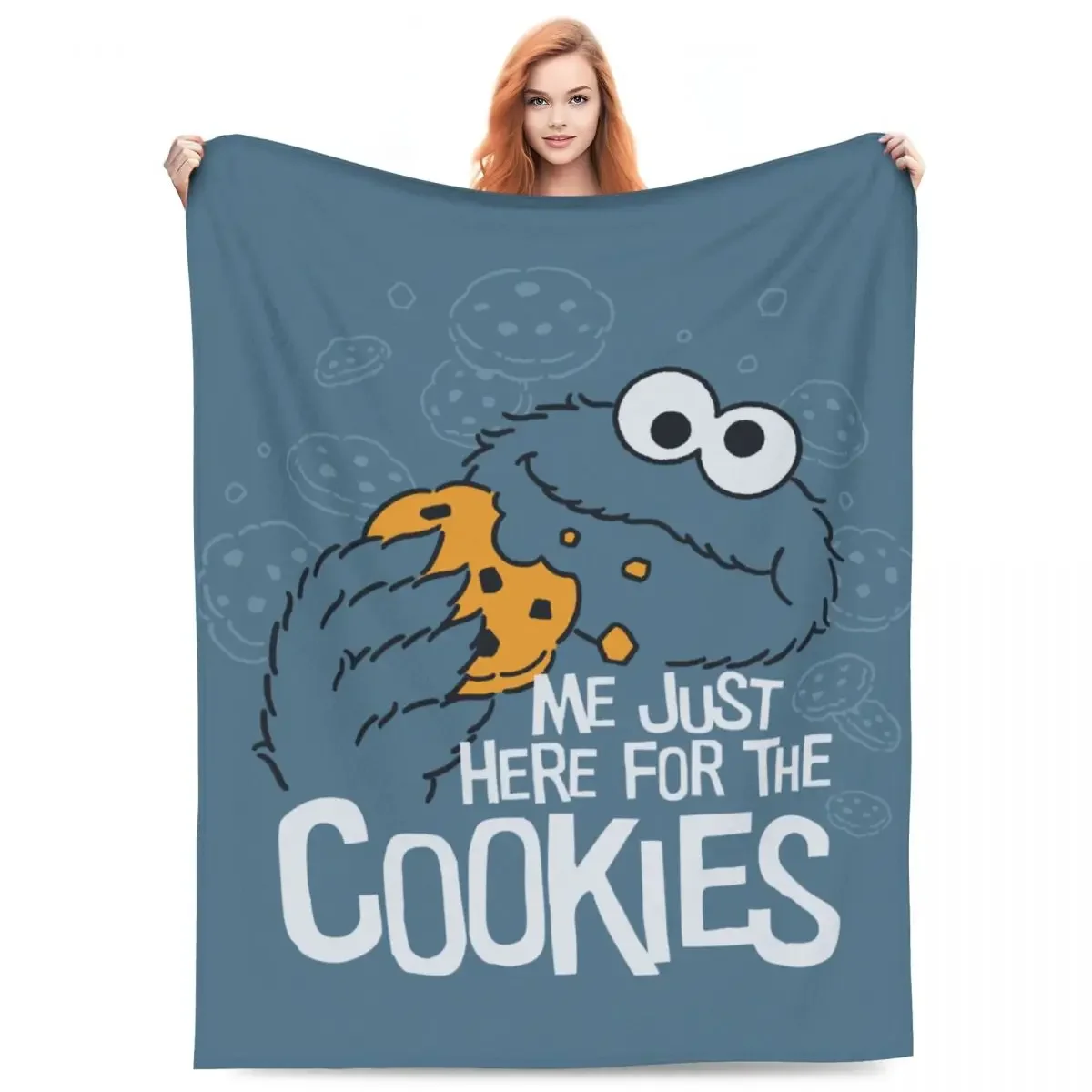 Cookies Monsters Eat Cookies Blankets Fleece Relax Ultra-Soft Throw Blanket for Sofa Bedding Throws