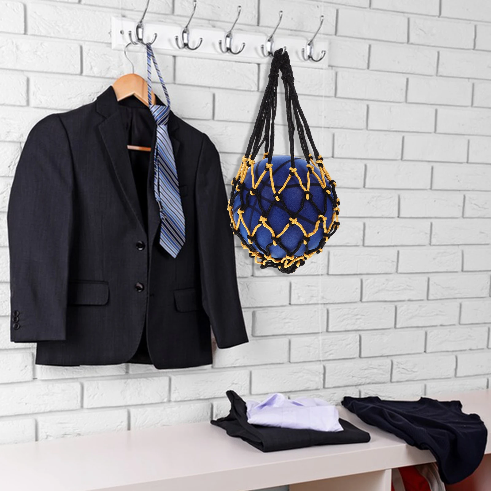 

s Ball Net Bag Basketball Storage ganizer Portable Mesh Handheld Soccer Football Playground Balls Bag Black Yellow