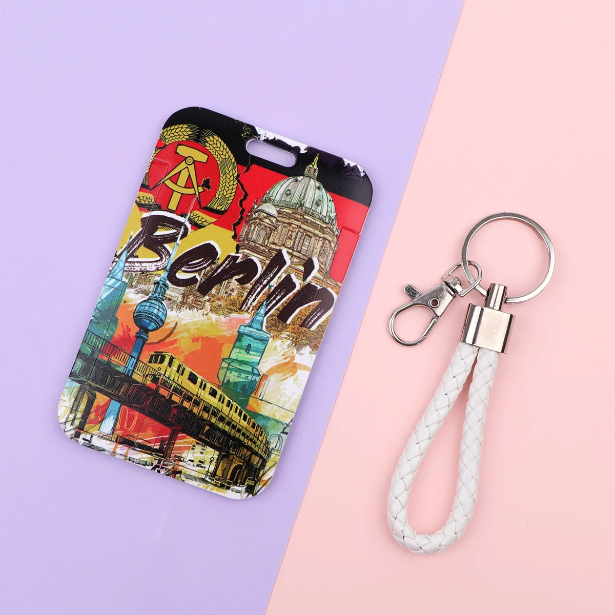 

Ремешок-шнурок Berlin City Graffiti для ключей, брелоков, ID-карт, паспортов, студенческих пропусков, USB-накопителей, короткие ремешки, аксессуары для ключей