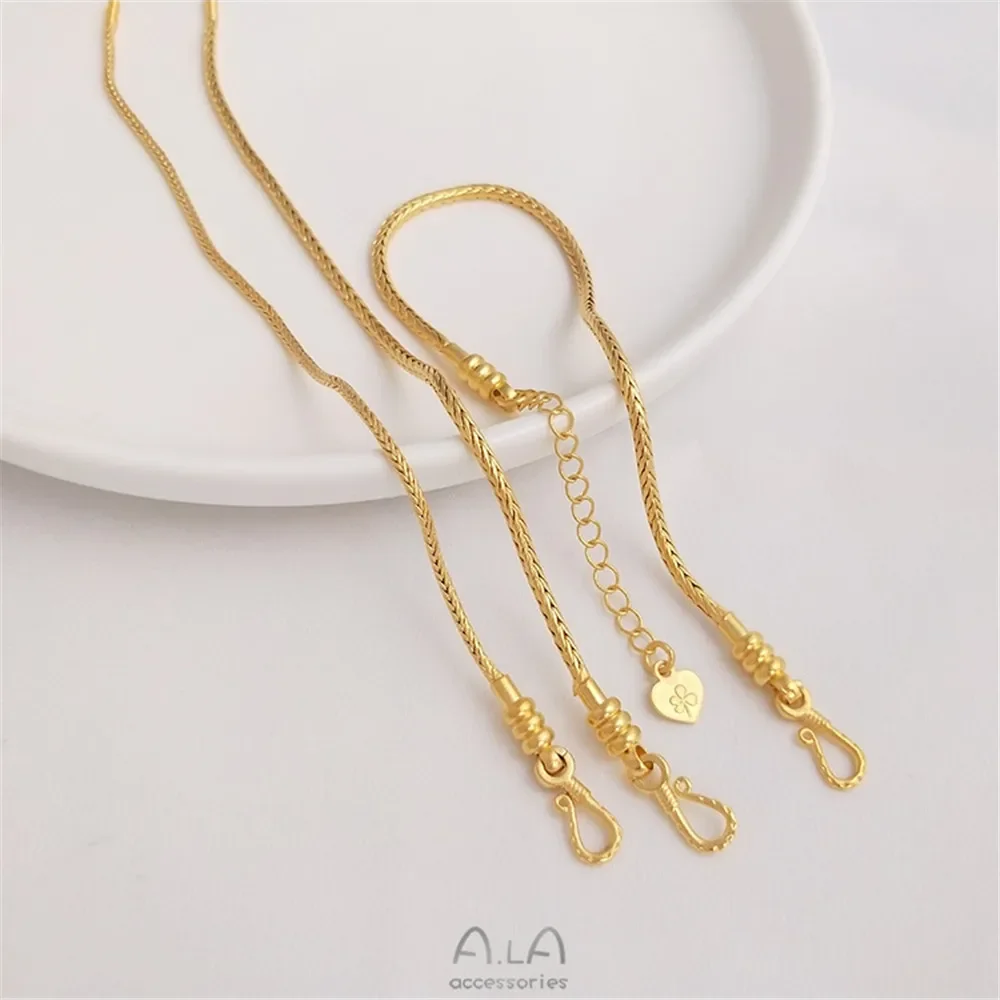 

Strong color Vietnam Gold all-purpose bracelet with extension chain adjustable DIY Chain transport large pearl pendant hand stri