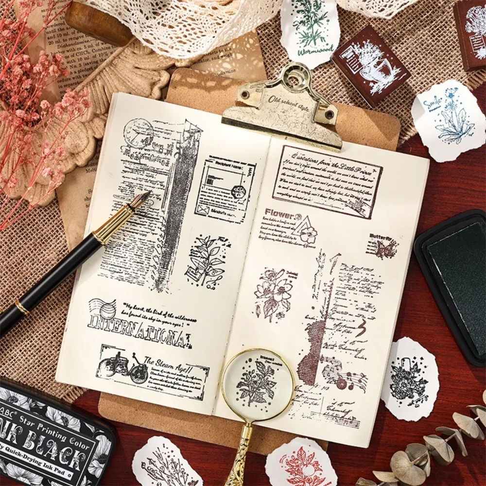 New Colorful Ink Pad Rectangular School Accessories Self Ink Stamp Easy to Use Student Supplies for Planner Stamps Scrapbook