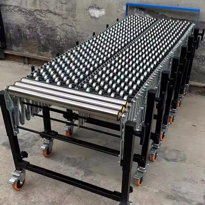 Unpowered loading and unloading Cargo handling Slide Roller Slide Conveyor Lifting and telescopic assembly line