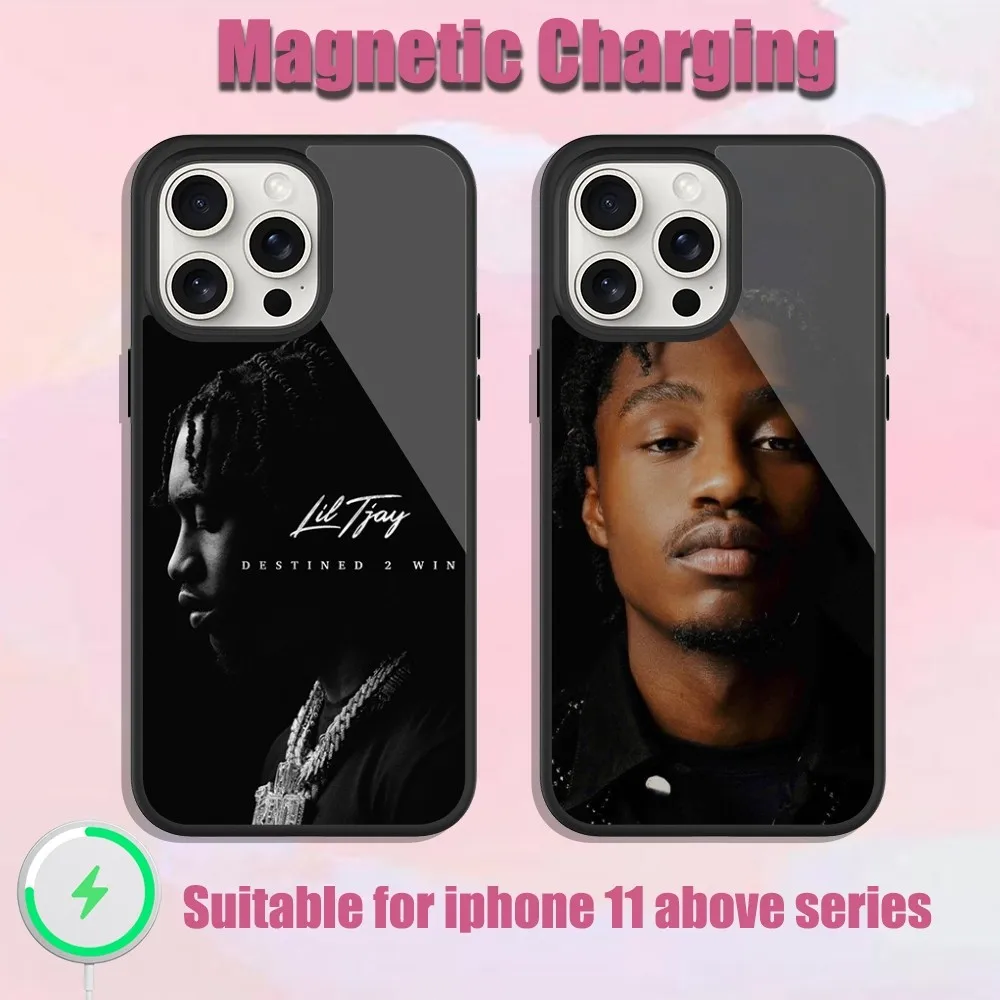 

Rapper Lil Tjay 222 Phone Case For iPhone 13 15 11 12 14 Plus Pro Max Glass Charging Magsafe Magnetic Cover