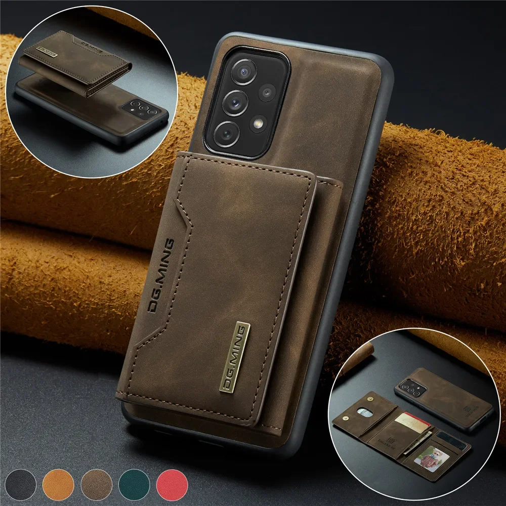 

2 in 1 Detachable Magnetic Leather Case for Samsung Galaxy A54 A34 A14 A73 A53 A33 A13 A72 A52 Wallet Cover Cards Holder Pocket