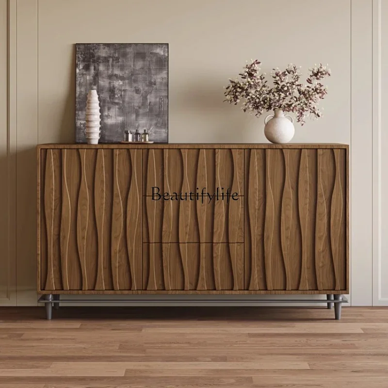 

yj21 Solid wood antique display cabinet against the wall living room retro style high-end bucket cabinet