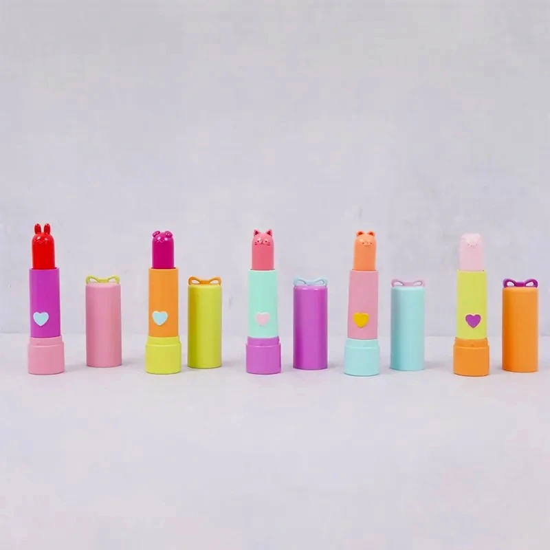 Qualia capsule toys cute kawaii Animal Lip Mascot Ball Chain cat rabbit dog pig bear lipstick girls gifts pendant gasha figures