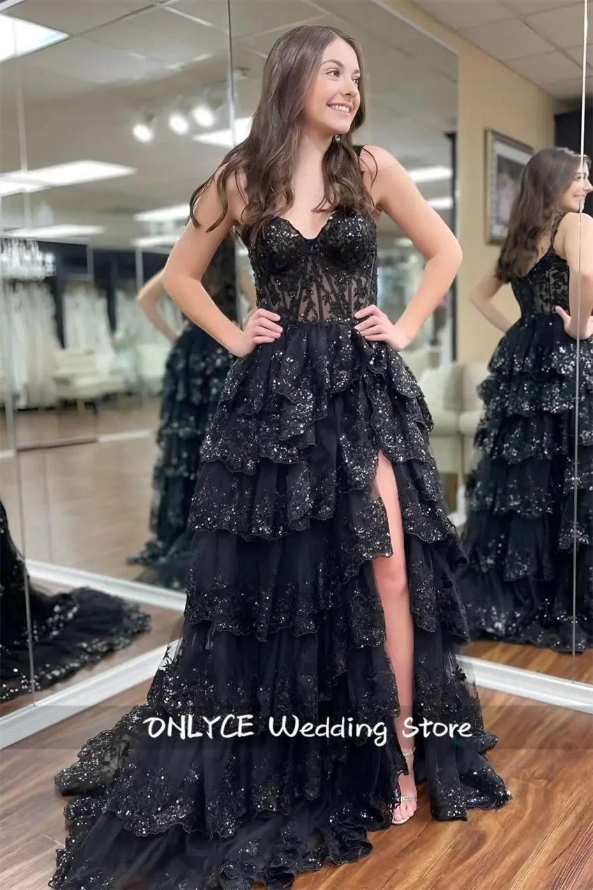 Charming Black Mermaid Evening Dress One-Shoulder Crystals Beads Prom Dress Vestidos De Fiestas Elegantes Mujer Customized 