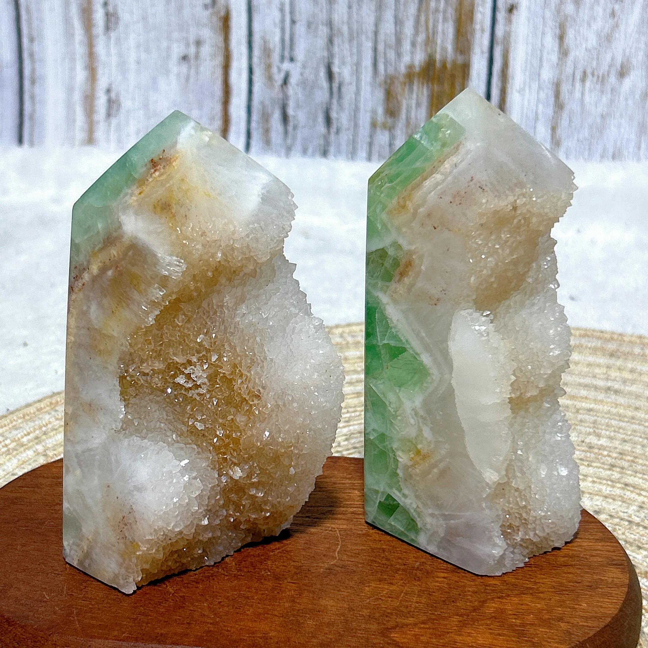 

Healing High Quality Natural Crystal Blue Fluorite Druzy Tower Point Gemstone Mineral Energy Home Decorations Gift
