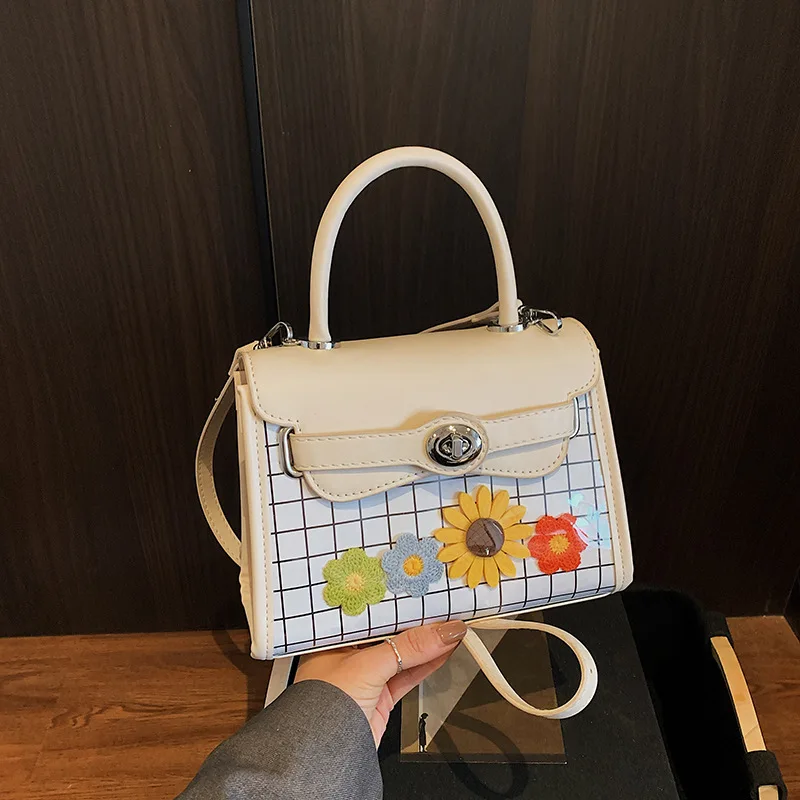 

Women's 2025 Trendy Checkered Purse - Multi-Way Crossbody/Shoulder Bag, Color Block Design with Handle