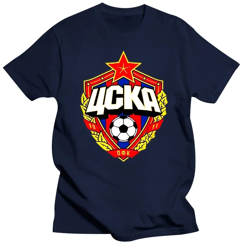 designer t shirt The central cska Moscow Russia LOGO T-shirt Top Lycra Cotton Men T shirt New Design High Quality