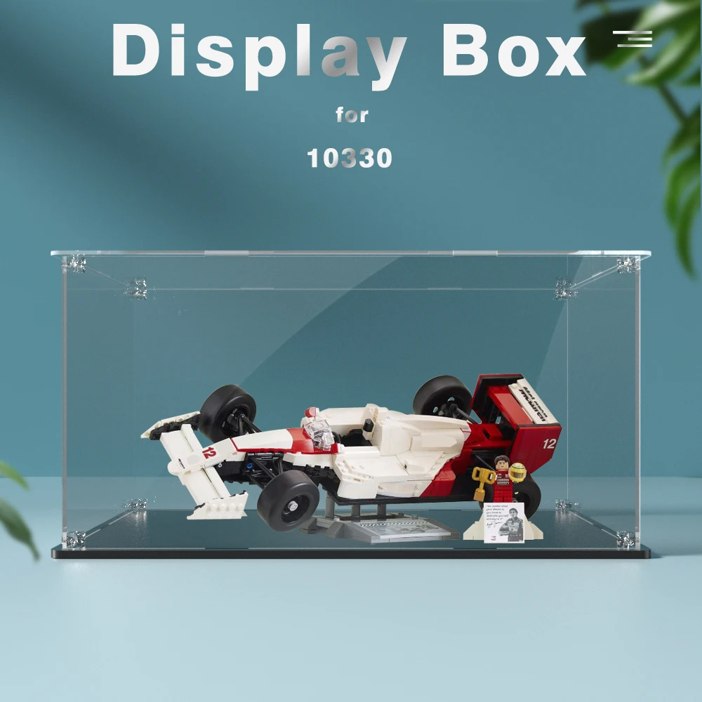 

Acrylic display box for lego 10330 display case for Ayrton Senna building block dustproof clear model car storage box 39x20x20cm